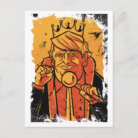 King Trump Cartoon Funny Briefkaart (Voorkant)
