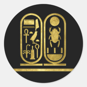 King Tut Cartouche Ronde Sticker