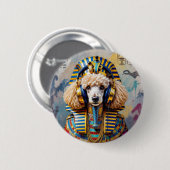 KING TUT-FRENCH POODLE RONDE BUTTON 5,7 CM (Voorkant /achterkant)