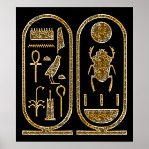 King Tut Hieroglyphics Poster Print