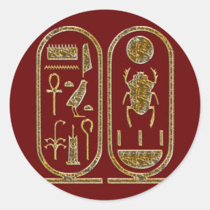 King Tut Hieroglyphics Ronde Sticker
