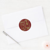 King Tut Hieroglyphics Ronde Sticker (Envelop)