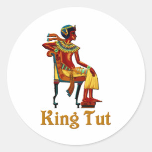 King Tut op zijn troon Ronde Sticker
