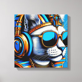 KING TUT PERSIAN CAT COOL 2 CANVAS AFDRUK