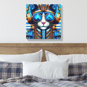 KING TUT PERZISCHE KAT KOEL 9 CANVAS AFDRUK