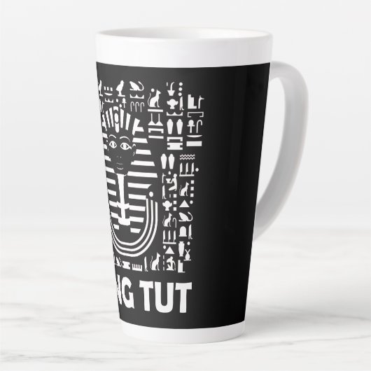 King tut pharaoh egyptian Hieroglyphic Alphabet Latte Mok (Rechterhoek)