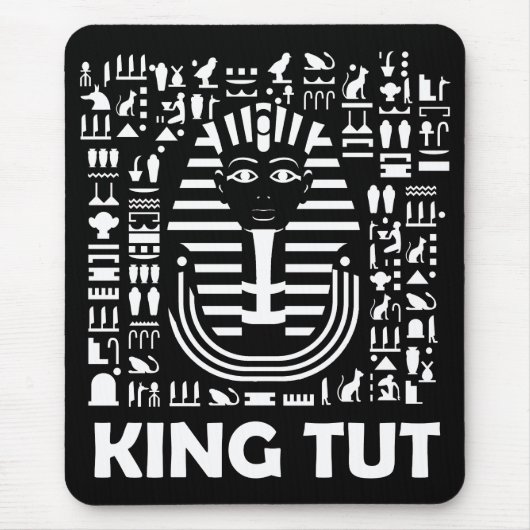 King tut pharaoh egyptian Hieroglyphic Alphabet Muismat (Voorkant)