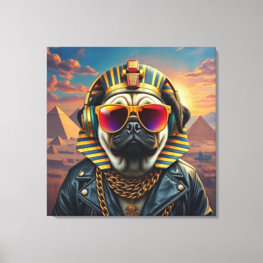 KING TUT PUG COOL 7 CANVAS AFDRUK (Voorkant)