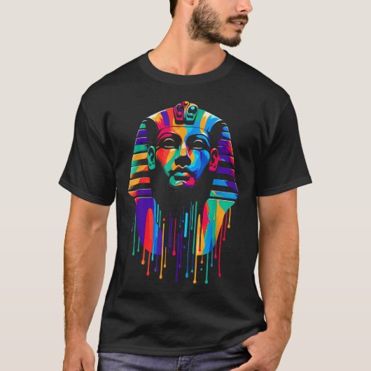 King Tut. Tutankhamun Minimalist Vibrant Style Chr T-shirt (Voorkant)