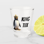 King Tux Linux Penguin Shot Glass Shot Glas (Voorkant)
