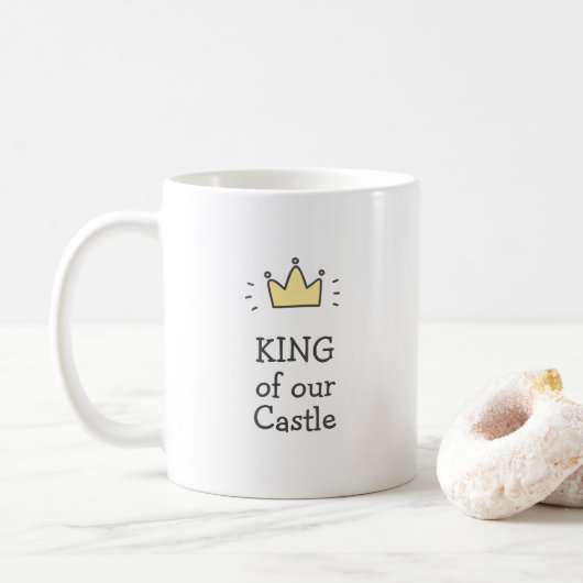 KING van ons kasteel Leuke Vaderdag / Pap Koffiemok (Met donut)