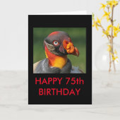 King Vulture - Happy 75th Birthday Kaart (Gele Bloem)