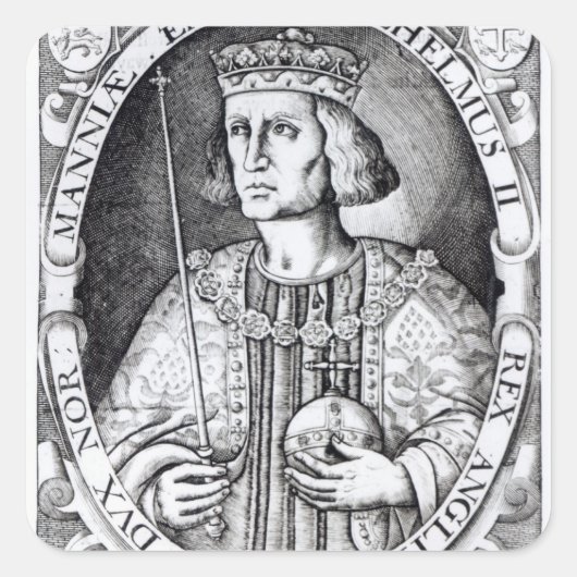 King William II of England, 1618 Vierkante Sticker (Voorkant)