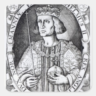 King William II of England, 1618 Vierkante Sticker