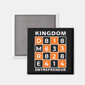 KINGDOM ENTREPRENEUR Christelijke Bijbelversie Magneet (Voorkant / Achterkant)