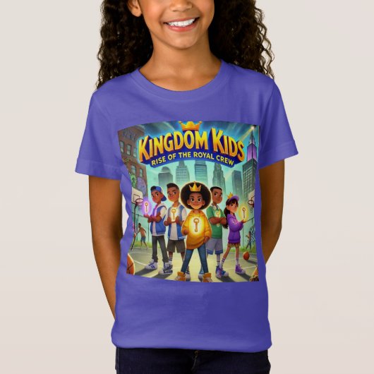 Kingdom Kids : Montée du T-shirt de l'équipage roy (Devant)