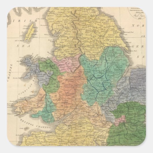 Kingdoms van de Angelsaksen Vierkante Sticker (Voorkant)