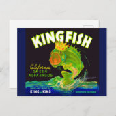 Kingfish aspergetiket van 1930 briefkaart (Voorkant / Achterkant)