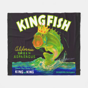 Kingfish aspergetiket van 1930 fleece deken