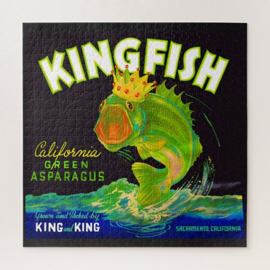 Kingfish aspergetiket van 1930 legpuzzel (Verticaal)