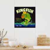 Kingfish aspergetiket van 1930 poster (Keuken)