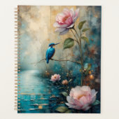 Kingfisher and pink roses (Devant)