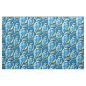 Kingfisher aquarelle oiseau art tissu bleu (Fat Quarter)