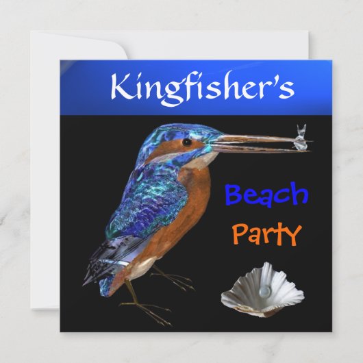 KINGFISHER BEACH PARTIJ, Champagne metallic, zwart Kaart (Voorkant)