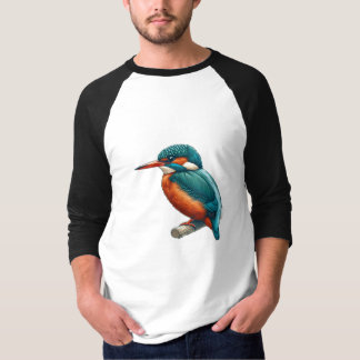 Kingfisher bird Basic 3/4 Sleeve Raglan T-shirt