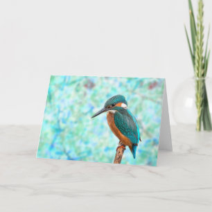 Kingfisher Bird Blue Abstract Kaart