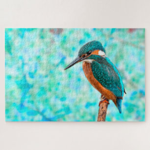 Kingfisher Bird Blue Abstract Legpuzzel