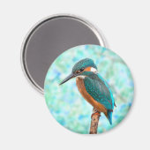 Kingfisher Bird Blue Abstract Magneet (Voorkant / Achterkant)