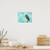 Kingfisher Bird Blue Abstract Poster (Keuken)