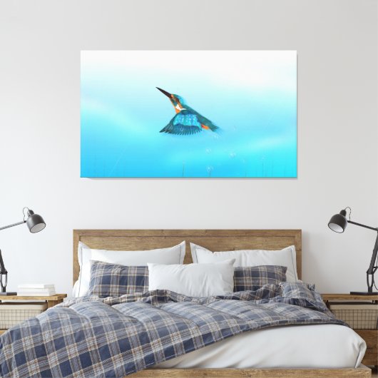 kingfisher Bird Canvas Afdruk (Insitu (Slaapkamer))
