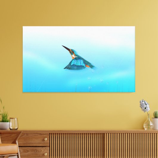 kingfisher Bird Canvas Afdruk (Insitu (Woonkamer))