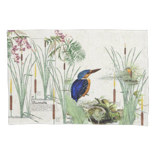 Kingfisher Bird Cattails Pond Wildlife Pillowcase Kussensloop