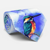 Kingfisher Bird Cravate bleu (Roulé)
