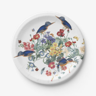 Kingfisher Bird Flower Butterfly Paper Bord