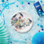 Kingfisher Bird Flower Butterfly Paper Bord (Feest)