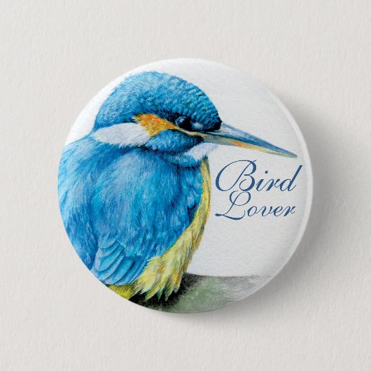 Kingfisher Bird Lover-knop/badge Ronde Button 5,7 Cm (Voorkant)