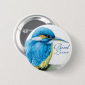 Kingfisher Bird Lover-knop/badge Ronde Button 5,7 Cm (Voorkant /achterkant)