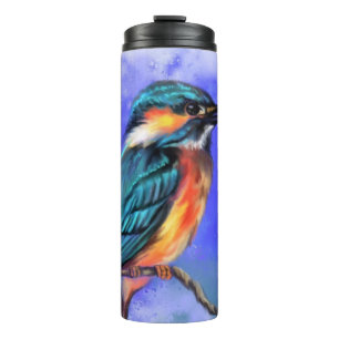Kingfisher Bird Thermal Tumbler Painting Thermosbeker