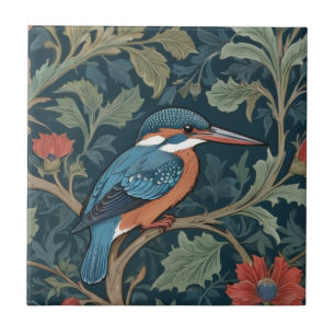 Kingfisher Bird William Morris stijl Rechts tegeno Tegeltje