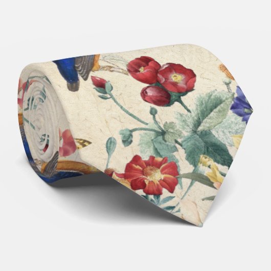  Kingfisher Birds Animal Redoute Floral Stropdas (Opgerold)