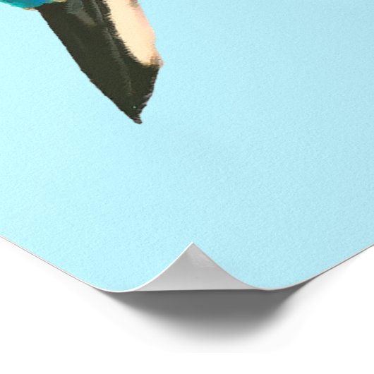 Kingfisher Birds Blue Waterverf Poster (Hoek)