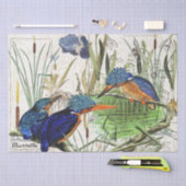 Kingfisher Birds Cattail Iris Flowers Tissue Paper Tissuepapier (Craft)