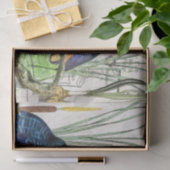 Kingfisher Birds Cattail Iris Flowers Tissue Paper Tissuepapier (Geschenk)