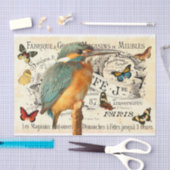 Kingfisher & Butterflies Oudfrans Ad Decoupage 2 Tissuepapier (Craft)