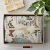 Kingfisher & Butterflies Oudfrans Ad Decoupage 2 Tissuepapier (Geschenk)