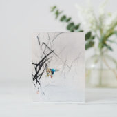 Kingfisher Catching Fish between Reeds, Seitei Briefkaart (Staand voorkant)